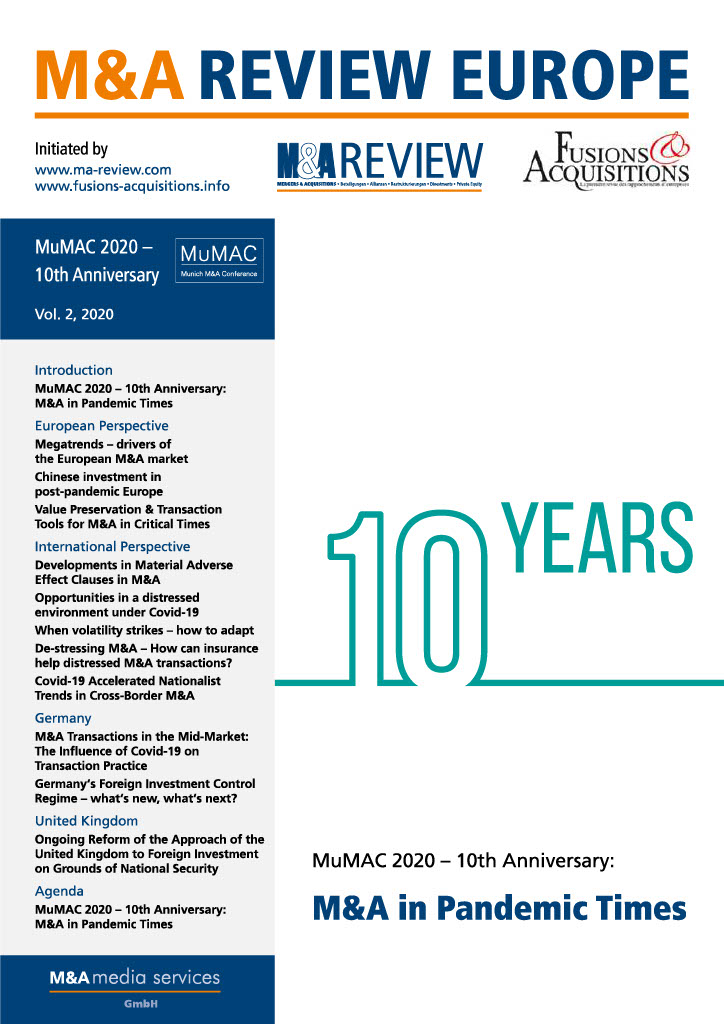 Cover M&A REVIEW EUROPE Vol.2/2020
